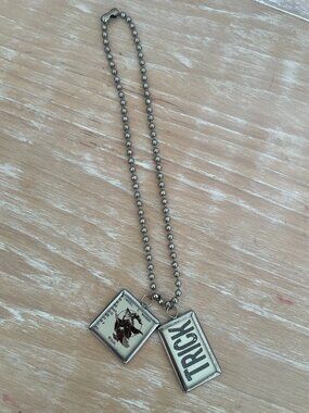 Halloween Ball Chain Necklace w/ 2 Rectangular Double-Sided Framed Pendants